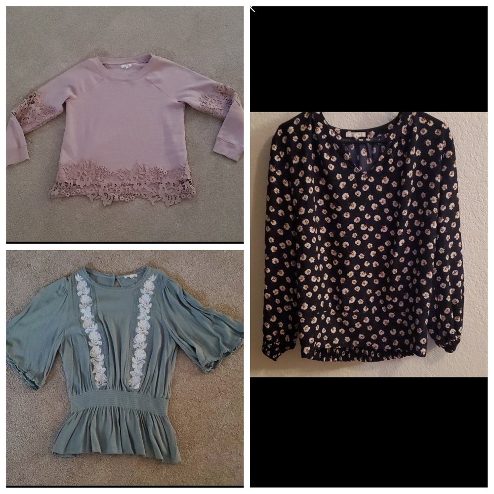 2 for $20. Set of 3 Blouses all Size Large.  All in Excellent Condition.